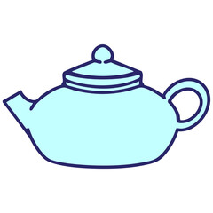 a plain japanese tea pot in bright neon color