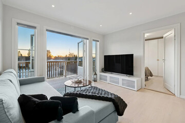 modern apartment living room interior, 3d render