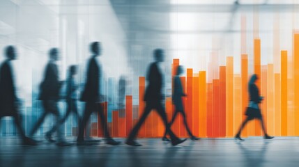 Market Pressure Corridor: Workers moving through corridor overlaid with rising cost bars and declining wage power visualizations  
