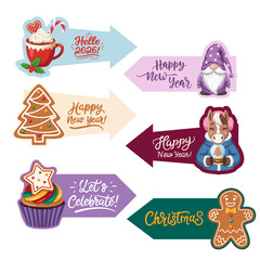 Christmas New Year Holiday Arrow Banners