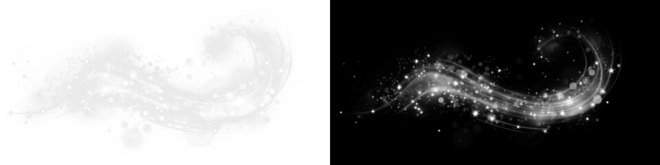 Experience the Magical Glowing Wind with Sparkling Particles Stunning Festive Swirl PNG for Holiday...
