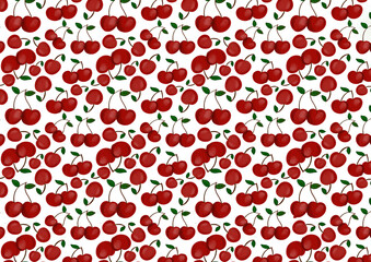 Red cherry seamless pattern wallpaper background design