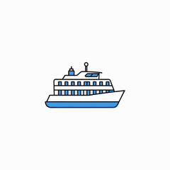 Obraz premium Scalable vector illustration of a modern cruise ship nautical travel tourism transportation