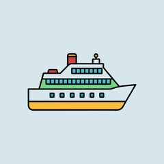 Obraz premium Vector illustration of a cruise ship for travel and nautical themed designs scalable eps icon