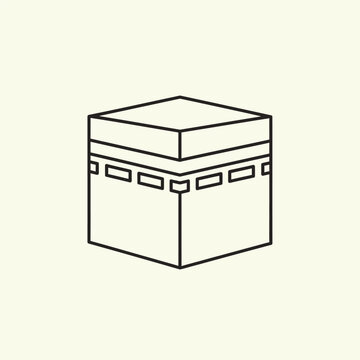 simple black line kaaba icon clip art preview