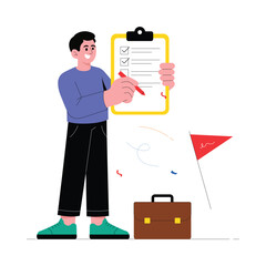 Goal Achieved Flat Illustration