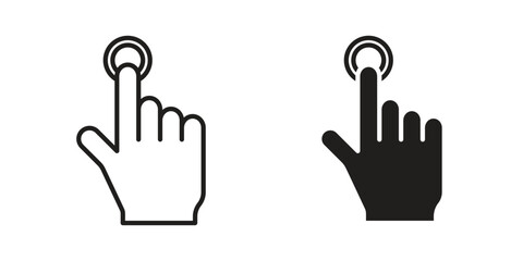 finger tap icon outline illustration sign