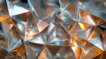 Metallic Geometric Polygon Pattern Background for Graphic Design