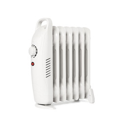 One modern electric heater isolated on white