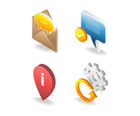 Bundle of illustrations on social media theme email information