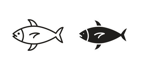 Fish icon outline illustration sign