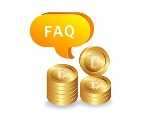 Bitcoin Q&A Symbol Illustration Concept