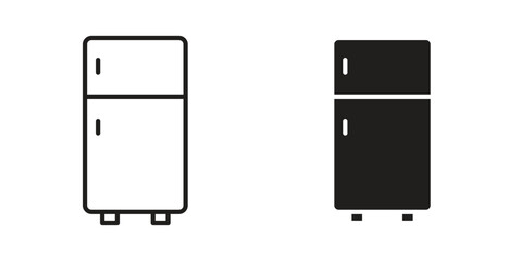 Fridge icon outline illustration sign