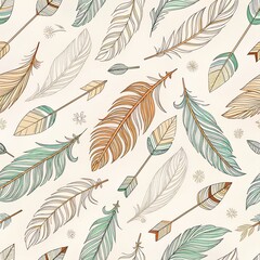 feathers seamless pattern