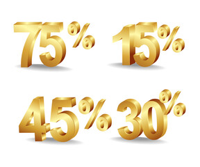 3d percent discount number symbol illustration bundle