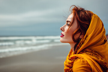 Fototapeta premium young woman on the beach