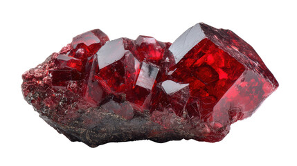 Cinnabar crystal background isolated on a Transparent background, PNG file.