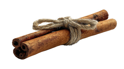 Cinnamon stick piece background isolated on a Transparent background, PNG file.