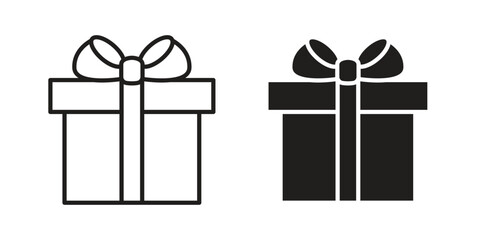 Gift icon outline illustration sign