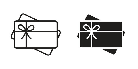 Gift voucher icon outline illustration sign