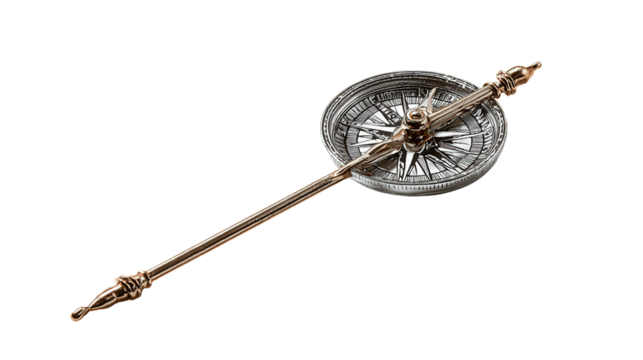 Compass needle piece background isolated on a Transparent background, PNG file. - Powered by Adobe