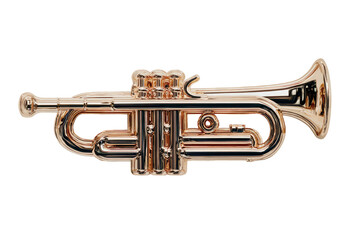 Obraz premium Shiny brass instrument on a black background, rendered with smooth curves, highlighting its details