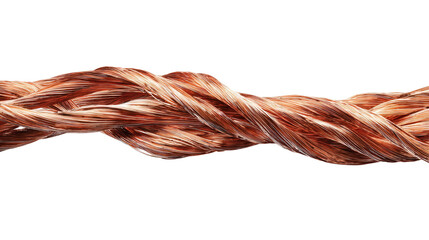 Copper wire piece background isolated on a Transparent background, PNG file.