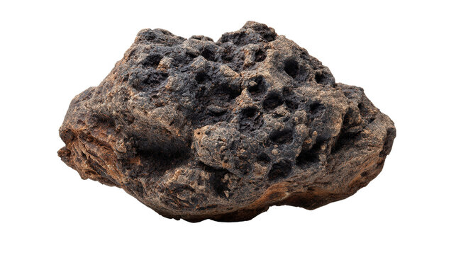Coprolite fossil dung background isolated on a Transparent background, PNG file.