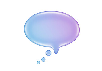 Glossy blue and purple speech bubble PNG isolated on transparent background, communication and social media concept