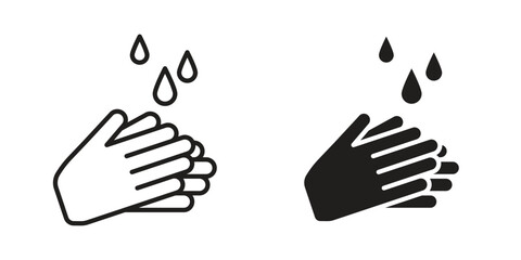 Handwashing icon outline illustration sign