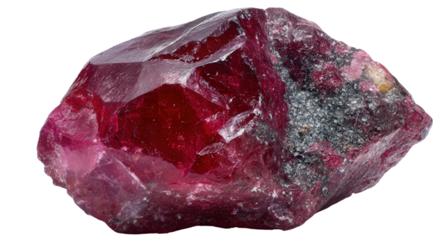 Corundum rough piece background isolated on a Transparent background, PNG file.