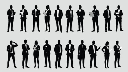 Diverse Business Professionals Silhouettes Collection