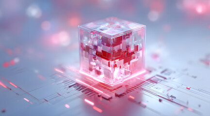 Luminous Transparent Technology Cube