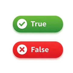 True or false buttons with checkmark and cross icons