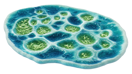 Cyanobacteria patch background isolated on a Transparent background, PNG file.