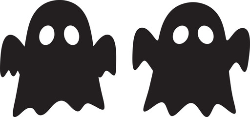 Two spooky halloween ghost silhouettes