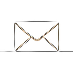 Simple line art envelope illustration with minimalist design  