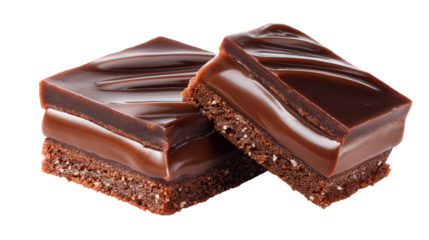 Chocolate ganache slice background isolated on a Transparent background, PNG file.