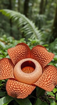 Rafflesia arnoldii giant flower in a rainforest.