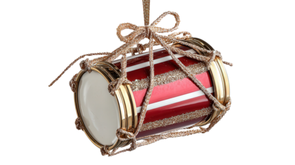 Christmas drum ornament background isolated on a Transparent background, PNG file.