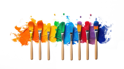 Colorful Drawing Sticks on Transparent Background