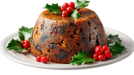 Christmas pudding background isolated on a Transparent background, PNG file.