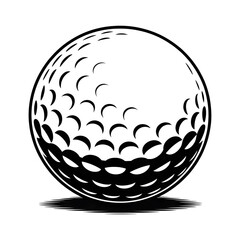 Golf ball illustration line art coloring page 