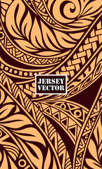 Polynesian Tattoo Style Jersey Vector, Intricate Polynesian T shirt background, t shirt texture, Sport jersey design, sport fashion, trendy design for club players wear, traditional design for player 