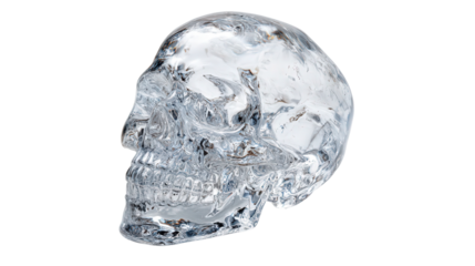 Crystal skull background isolated on a Transparent background, PNG file.