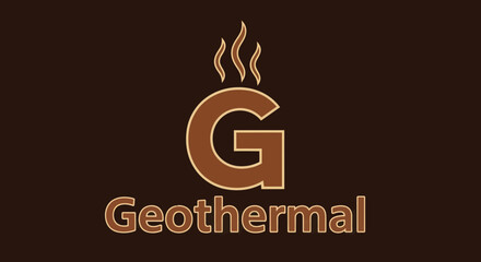 Partial 'Geot' Text and Brown Circle Logo Element on Warm Brown Background, Flat Vector Elements, Vector Illustration, Simple Vector, Stylized Vector Drawing, Vector Template, Clean Vector Style,