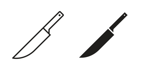Kitchen knife icon outline illustration sign