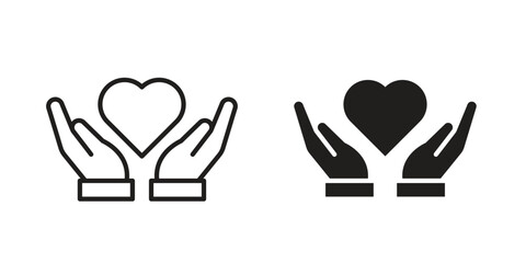 Life insurance icon outline illustration sign