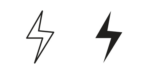 Lightning icon outline illustration sign