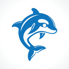 Stylized Blue Dolphin Logo Design